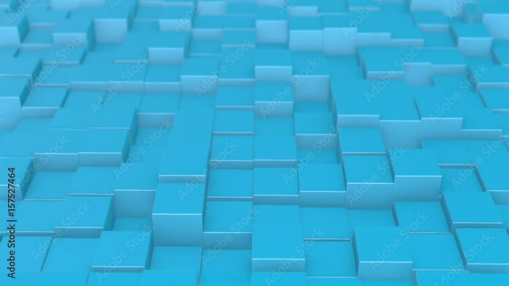 Randomly extruded blue cubes animation loop Randomly extruded blue cubes animation loop