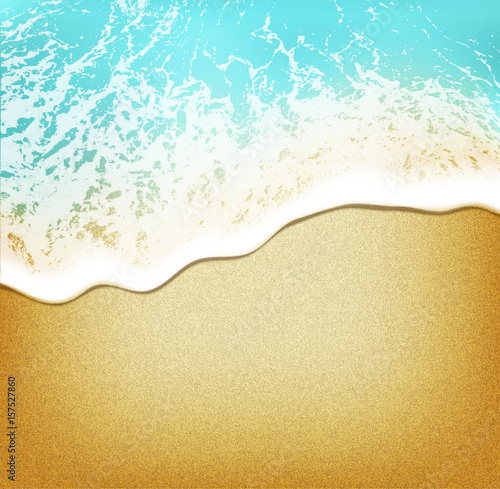 Strand Hintergrund am Wasser  -  Aufsicht realistisch