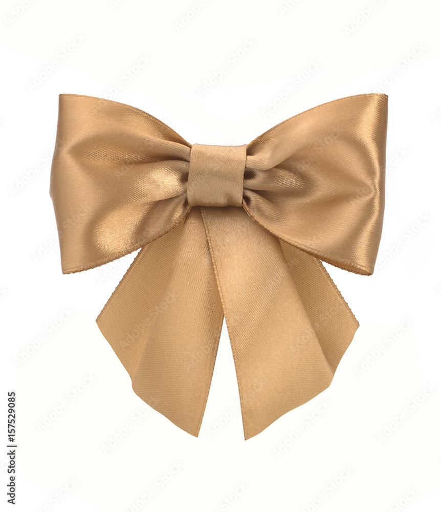 Naklejka premium Gold bow on a white background