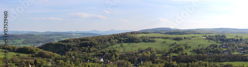 Panoramatic weiv from mountain to village Tisa