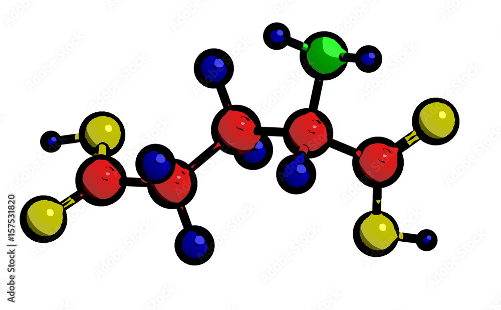 Molecular structure of glutamic acid StockIllustration Adobe Stock