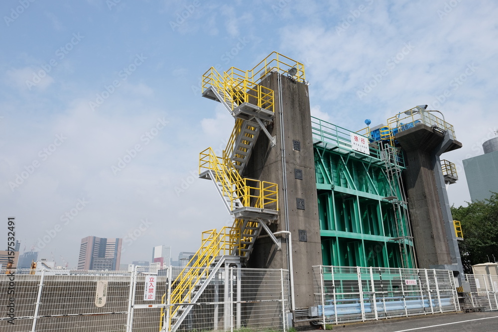 Fototapeta premium 勝どき、浜前橋水門