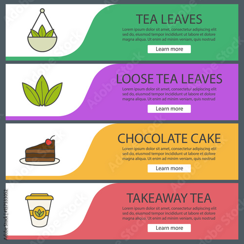 Tea banner templates set