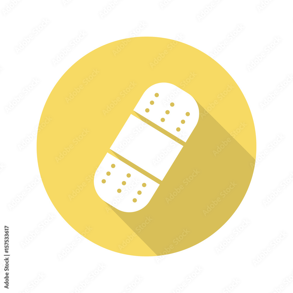 Plaster flat design long shadow icon Plaster flat design long shadow icon