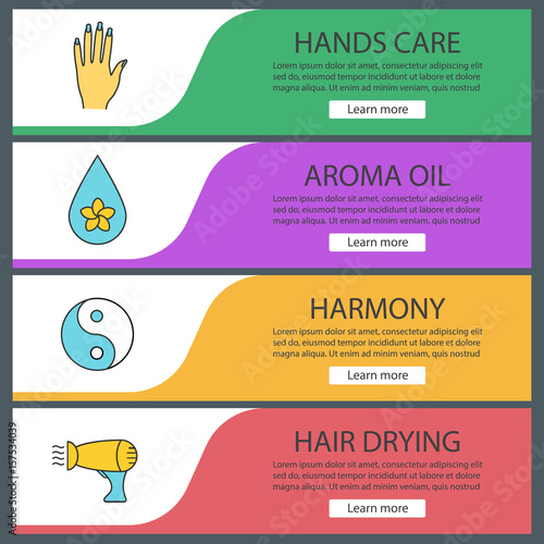 Spa salon web banner templates set