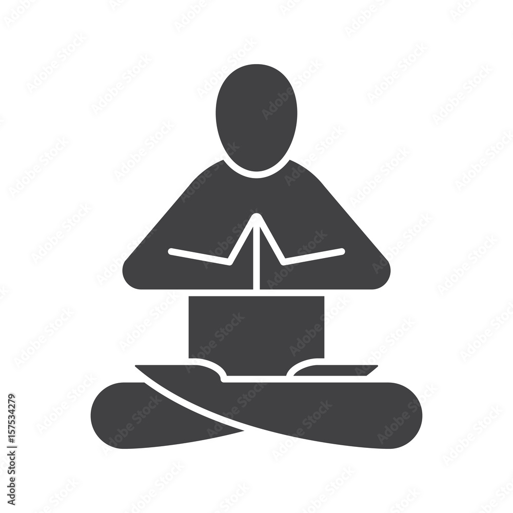 Yoga position glyph icon Yoga position glyph icon