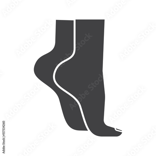 Woman's feet standing on tiptoe glyph icon