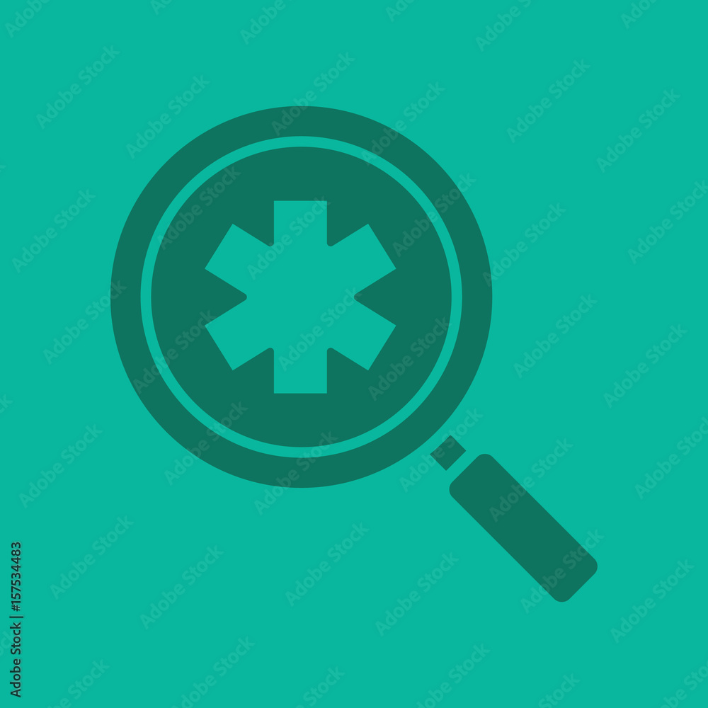 Ambulance search glyph color icon Ambulance search glyph color icon
