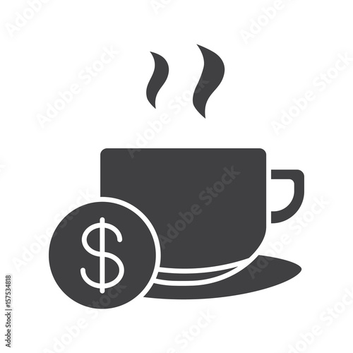 Buy cup of tea glyph icon