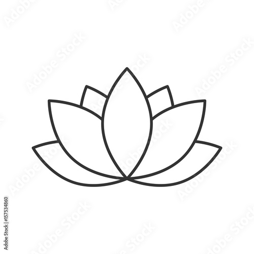 Spa salon flower linear icon