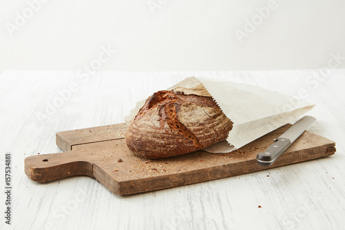 Fresh oval organic bread