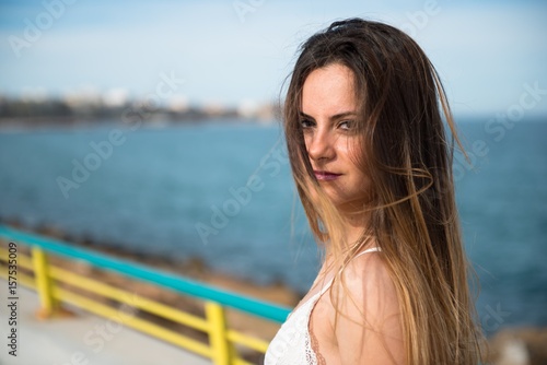 Beautiful young girl posing