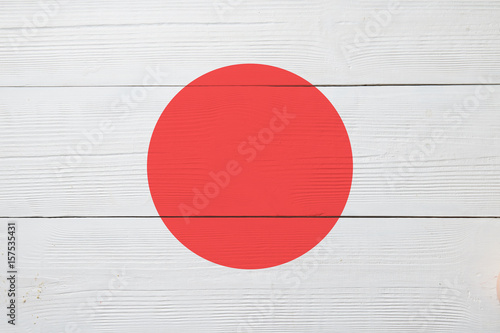 White wooden background with red circle
