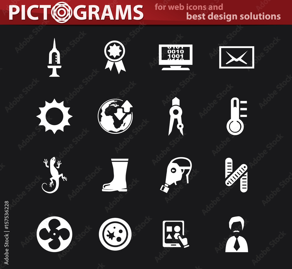 Courses school icons set Courses school icons set