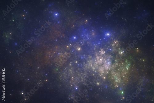 Deep space starfield, fantasy universe illustration