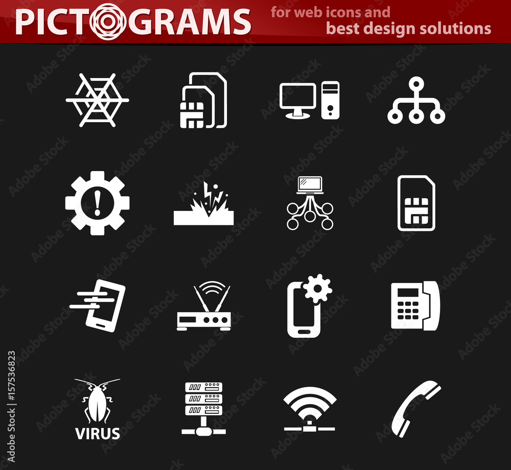 Mobile connection icons set Mobile connection icons set