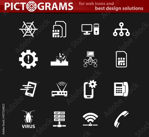 Mobile connection icons set