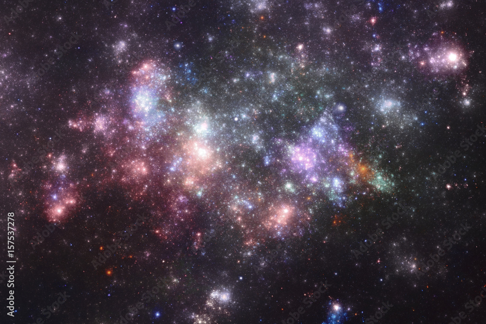 Naklejka premium Deep space starfield, fantasy universe illustration