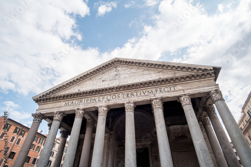 Pantheon, a former Roman temple, now a church. In Rome, Italy.