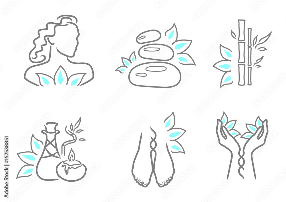 Spa icons set. Spa icons set.