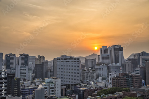 Sunset  view of Seoul  Korea