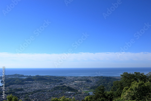 日本の風景 高知市 鷲尾山からの眺望 太平洋