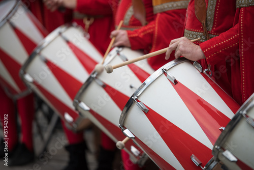 Drummers in medieval parade
