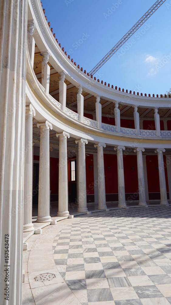 Photo of iconic Zappeion in city of Athens center on a spring morning, Attica, Greece