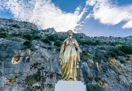 Statue of Virgin Mary  on the road leading to the House of the Virgin Mary believed to be her last residence, Ephesus Selchuk Aydin Turkey