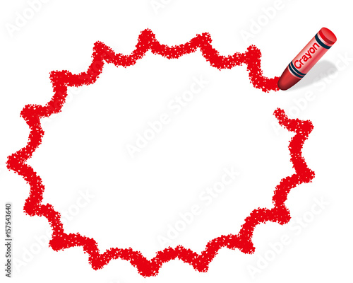 クレヨン手書きフレーム　赤　