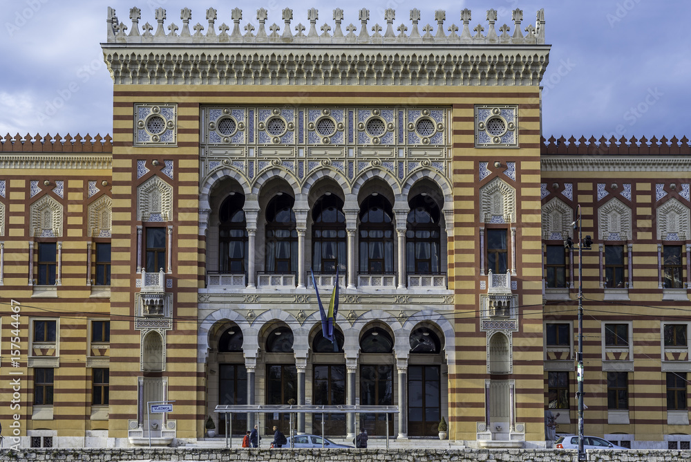 October 13, 2016, Sarajevo, Bosnia and Herzegovina. National library building