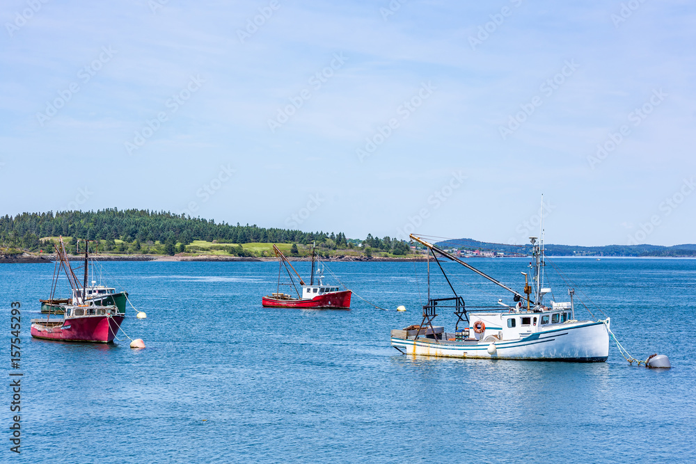 Lobster Boats at Anchor