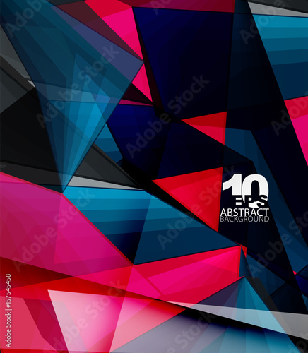 Low poly geometric 3d shape background