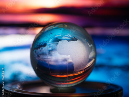Abstract transparent world with reflection inside. © teerawutbunsom