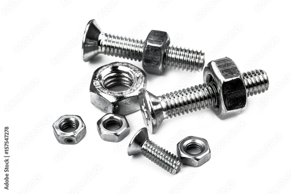 two bolts on white background two bolts on white background