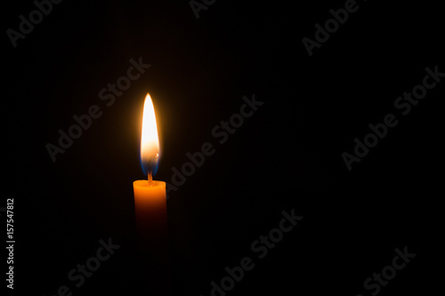 Candlelight on black background at night