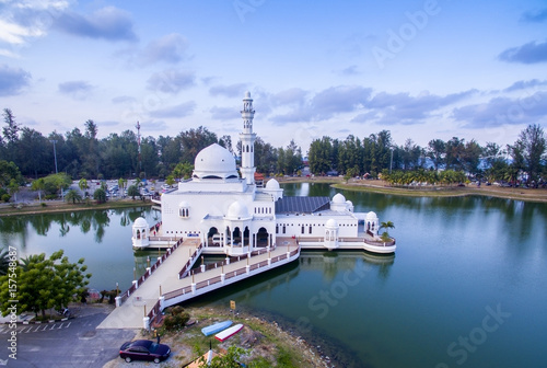 aerial view floating mosque photo