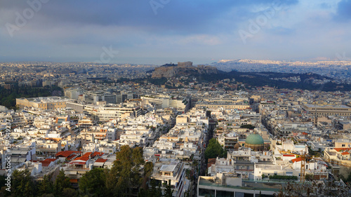 Fototapeta Naklejka Na Ścianę i Meble -  Photo from Lycabettus hill with panoramic view to Athens, Attica, Greece