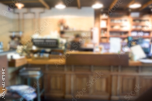Blurred or defocus image of coffee shop