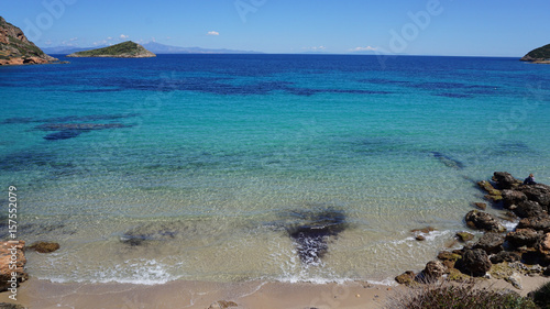 Spring photo from Porto Rafti  Prasies area with clear water beaches  Mesogeia  Attica  Greece