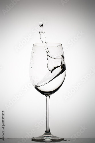 Water splashing in a wine glass