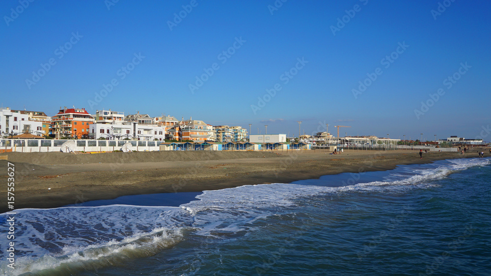 Seaside town of Ostia near Rome on a lovely morning, Italy