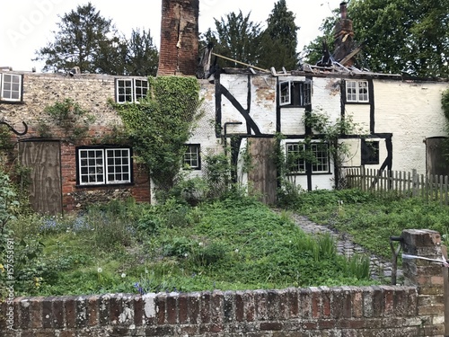 Burnt out cottages