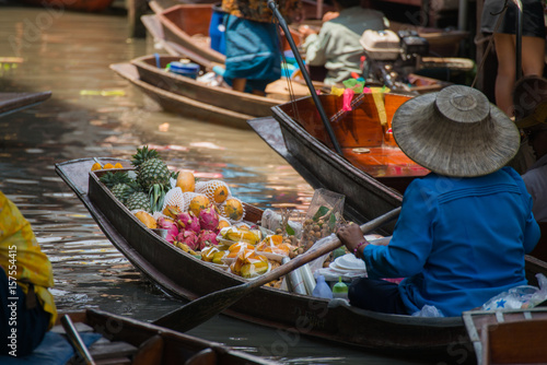 A boat at Damnoen Saduak floating market Ratchaburi near Bangkok, Thailand © pitipat