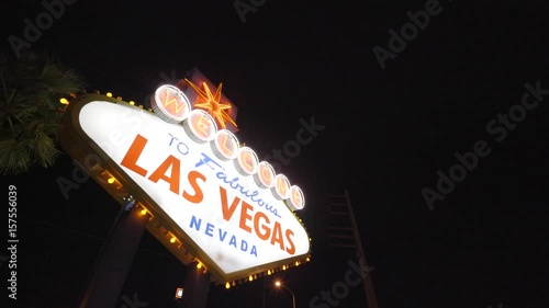 welcome to fabulous las vegas sign at nigh