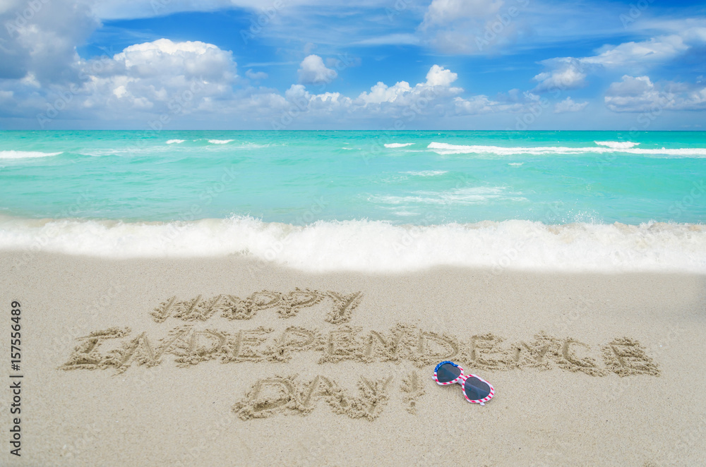 Independence USA day background on the beach Independence USA day background on the beach
