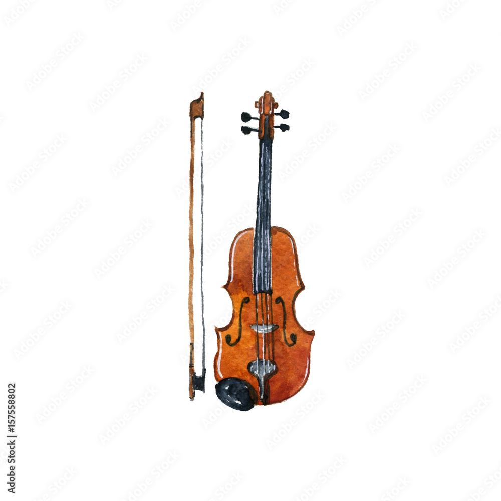 watercolor drawing violin watercolor drawing violin