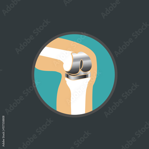 symbol of knee replacement, knee replacement logo vector icon design