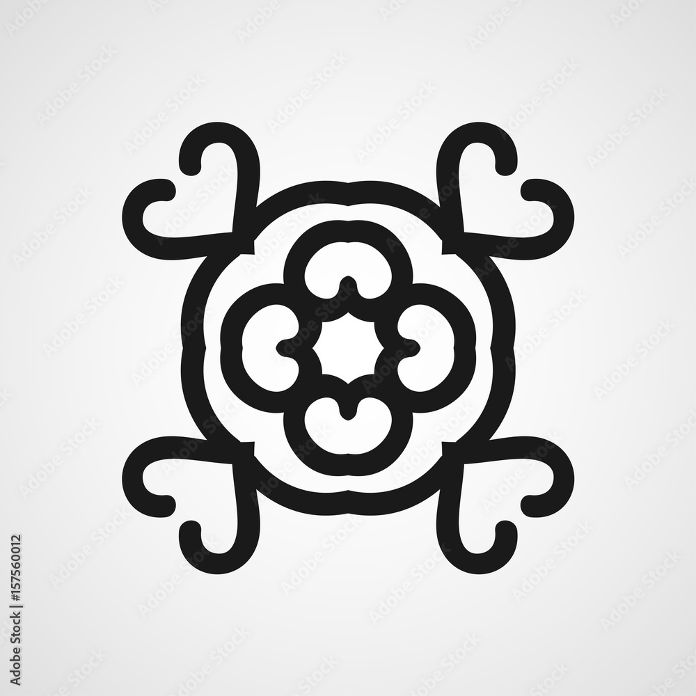 Ornamental black logo template design. Vector symbol Ornamental black logo template design. Vector symbol