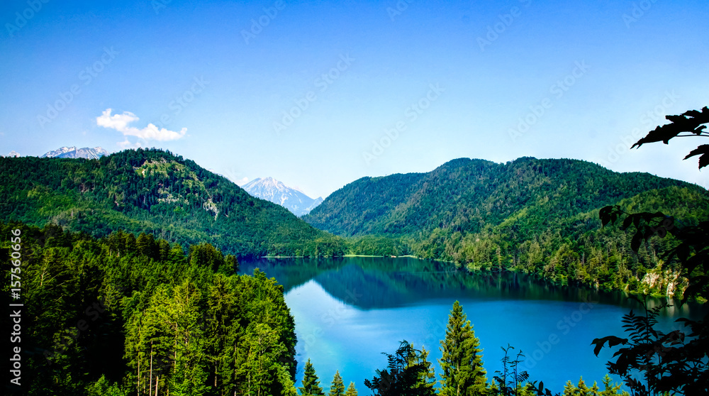 Landscape of Alpsee, view from Marienbruckem Germany